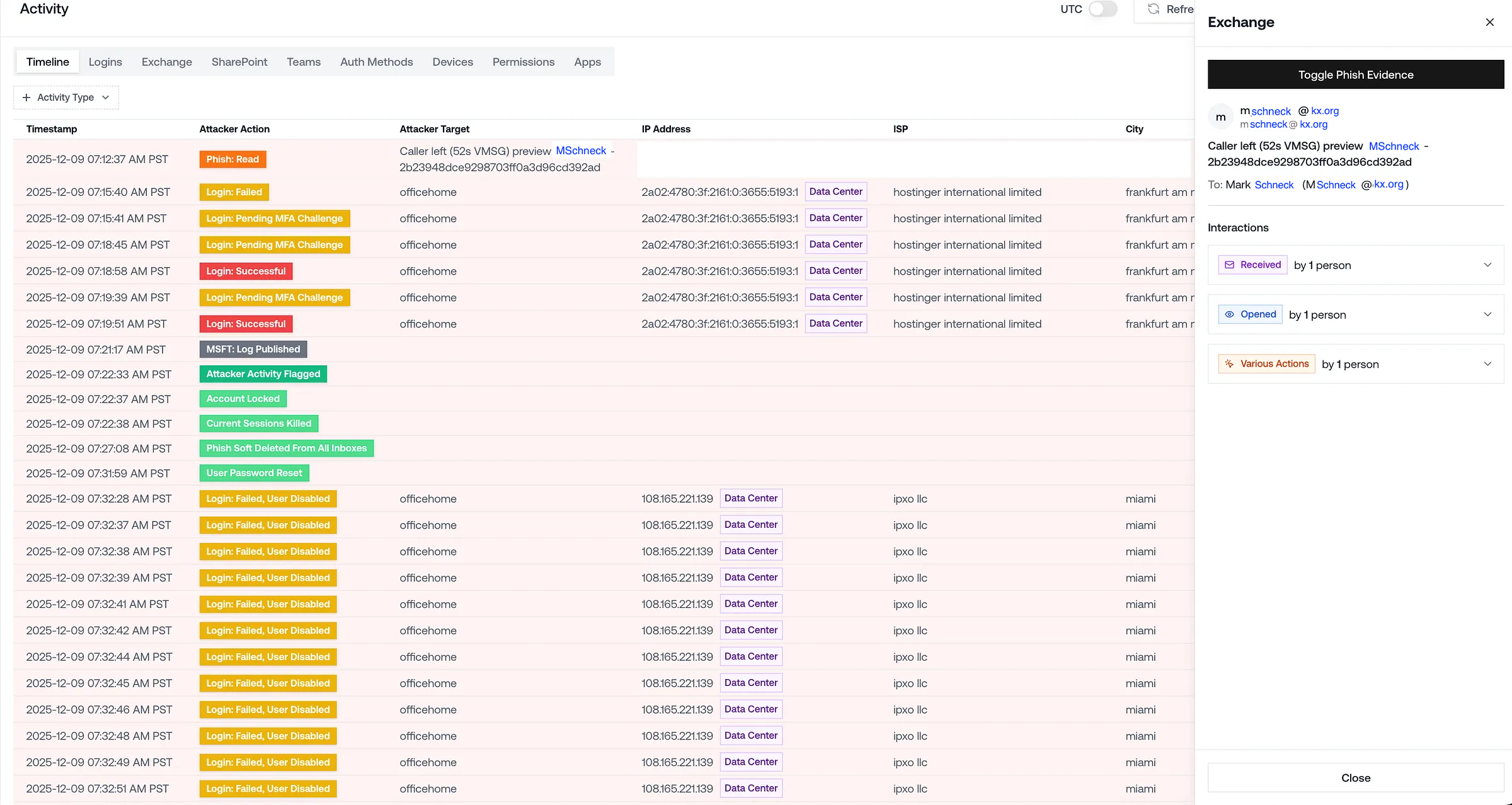 Screenshot of a voicemail notification email purporting to be a voicemail preview from the user themself.